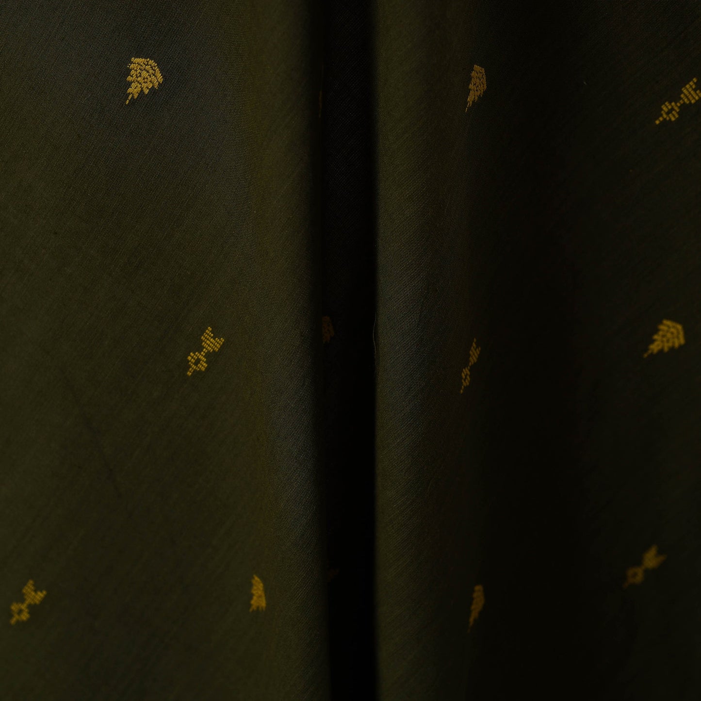 Green - prewashed cotton jacquard fabric 05 - handcrafted