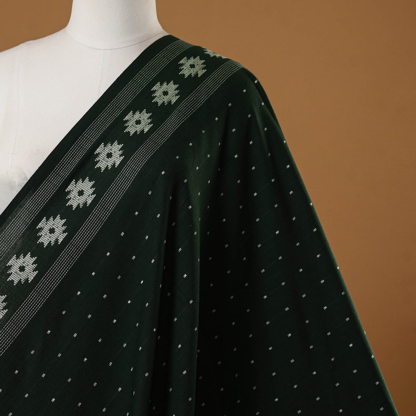 Green - prewashed cotton jacquard fabric 06 - handcrafted