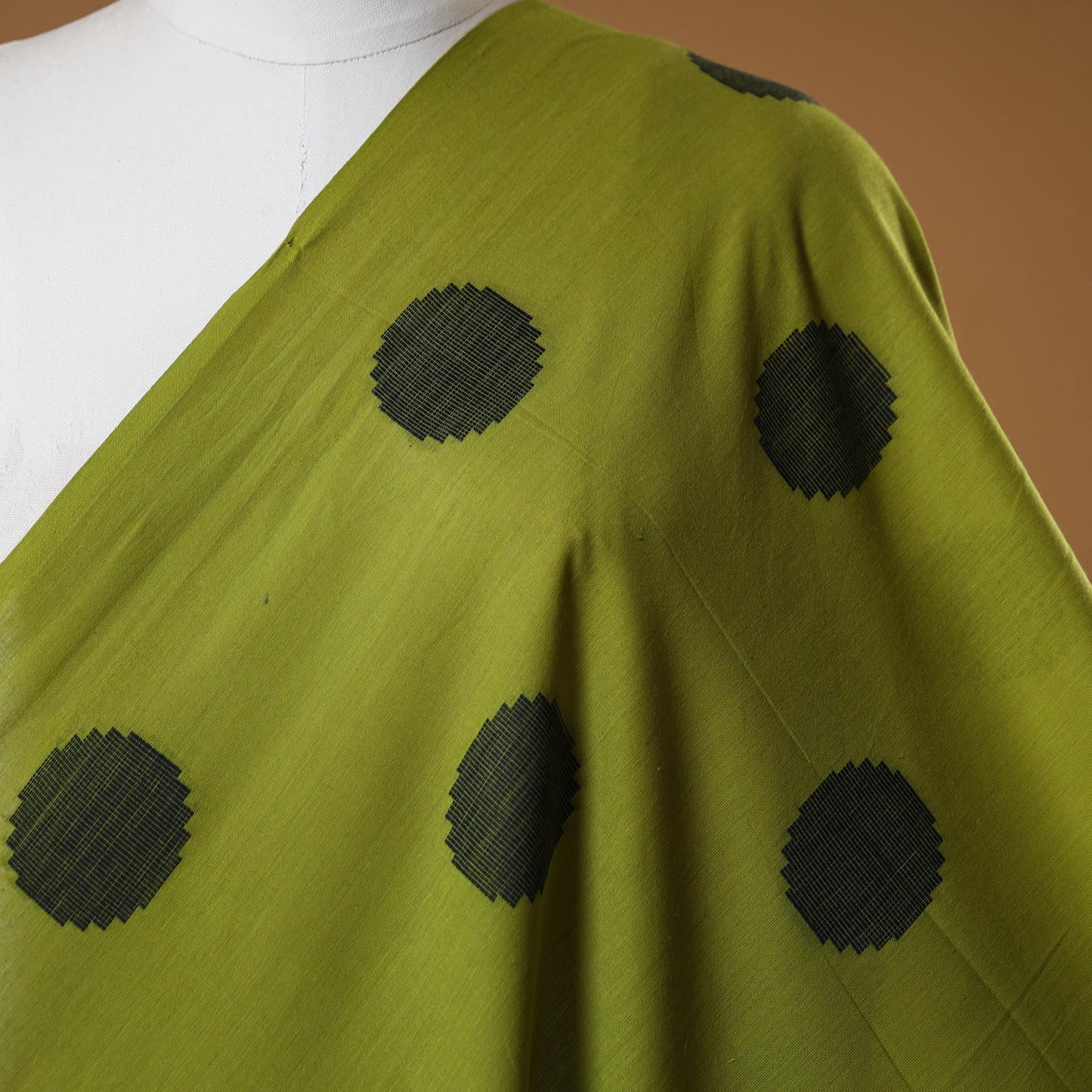 Green - prewashed cotton jacquard fabric 06 - handcrafted