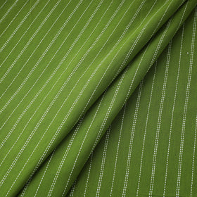Green Prewashed Cotton Jacquard Fabric
