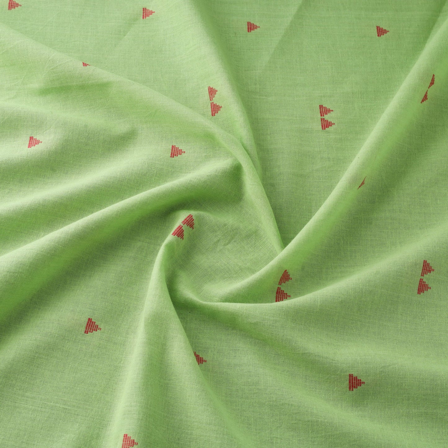 Green Prewashed Cotton Jacquard Fabric