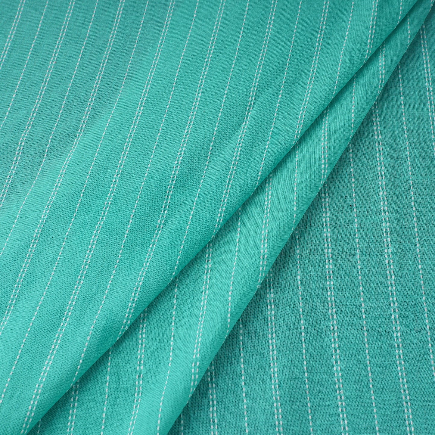 Green Prewashed Cotton Jacquard Fabric