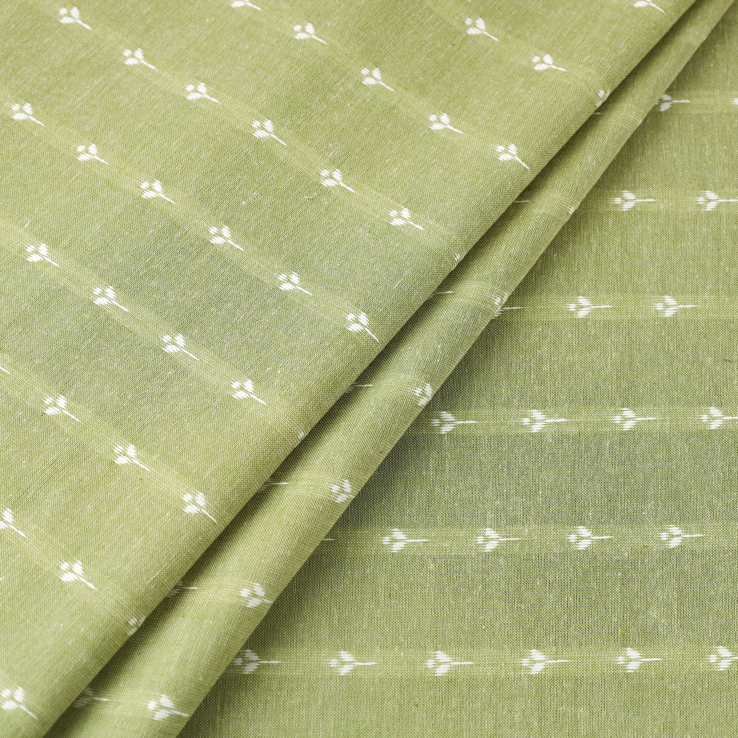 Buy Green Prewashed Cotton Jacquard Fabric
