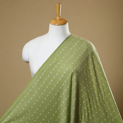 Buy Green Prewashed Cotton Jacquard Fabric