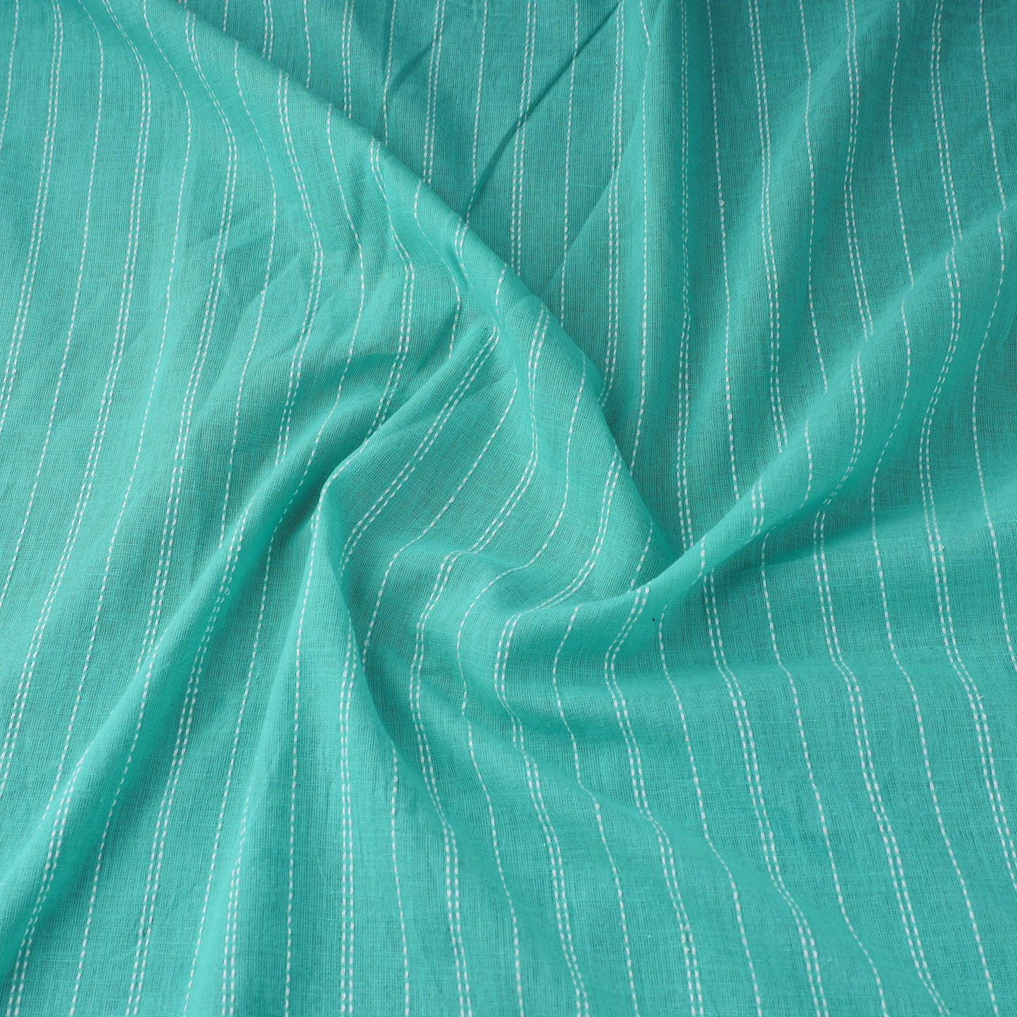 Green Prewashed Cotton Jacquard Fabric