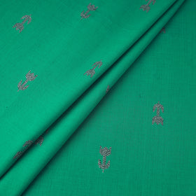 Buy Green Prewashed Cotton Jacquard Fabric Online