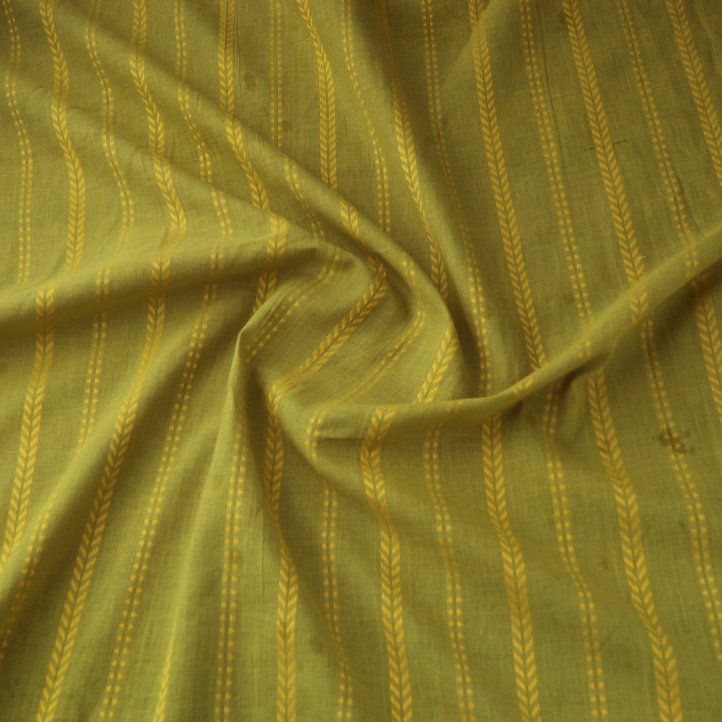 Green Prewashed Cotton Jacquard Fabric