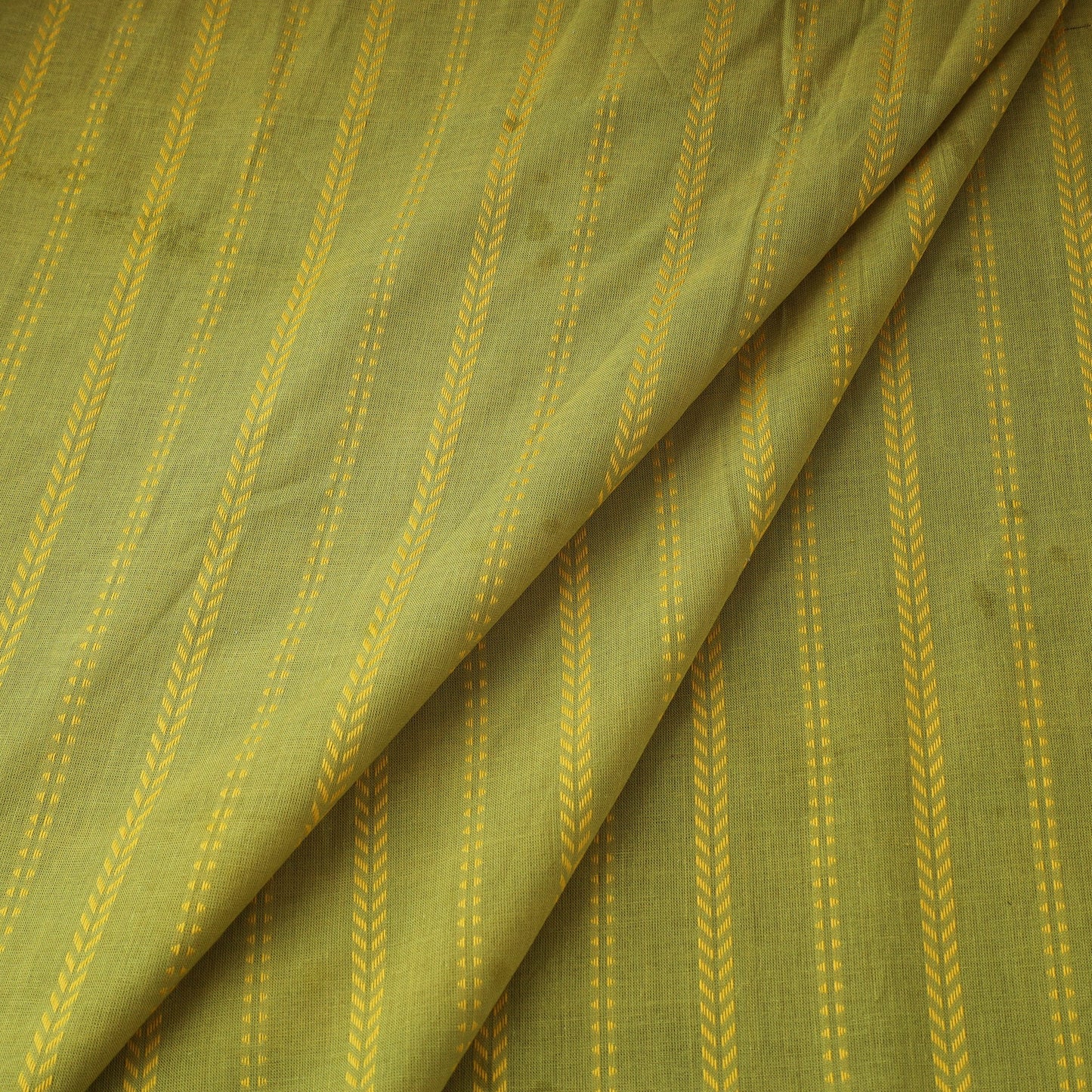 Green Prewashed Cotton Jacquard Fabric