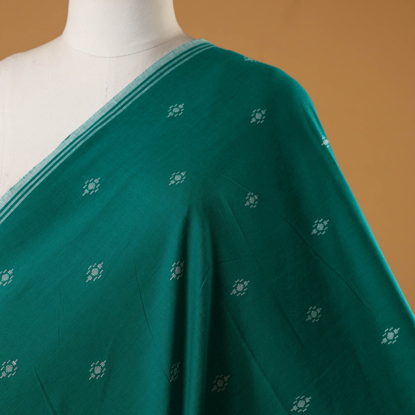 Green - prewashed cotton jacquard fabric 17 - handcrafted