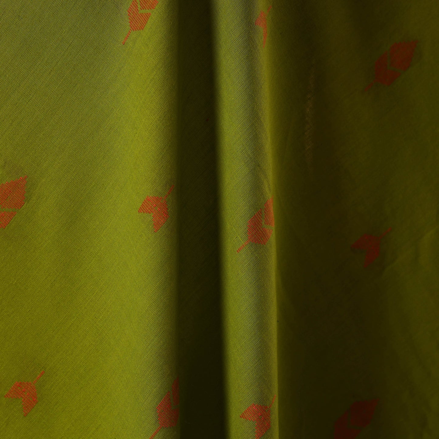 Green - prewashed cotton jacquard fabric 18 - handcrafted