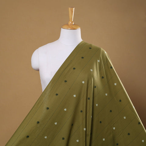 Green Prewashed Cotton Jacquard Fabric