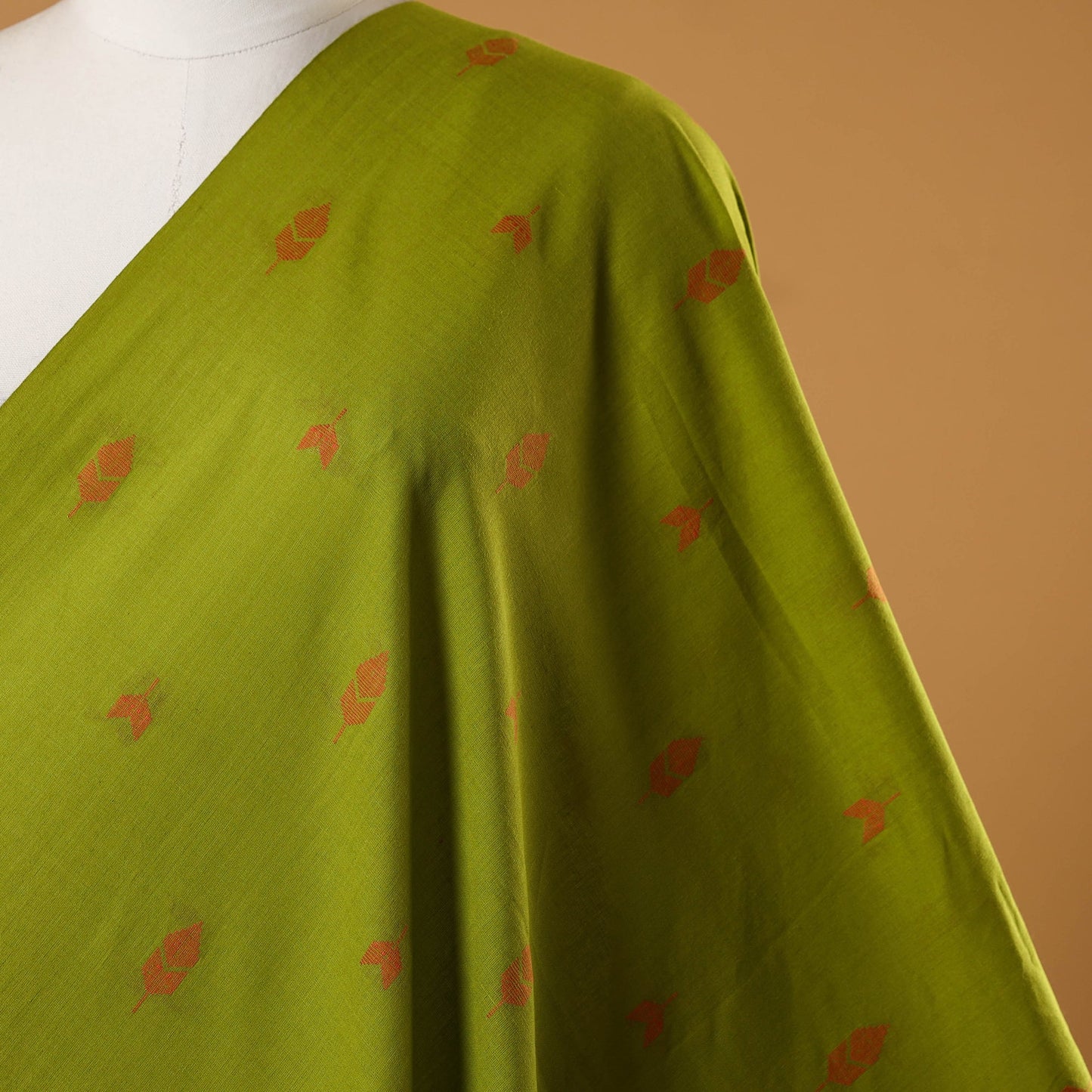 Green - prewashed cotton jacquard fabric 18 - handcrafted