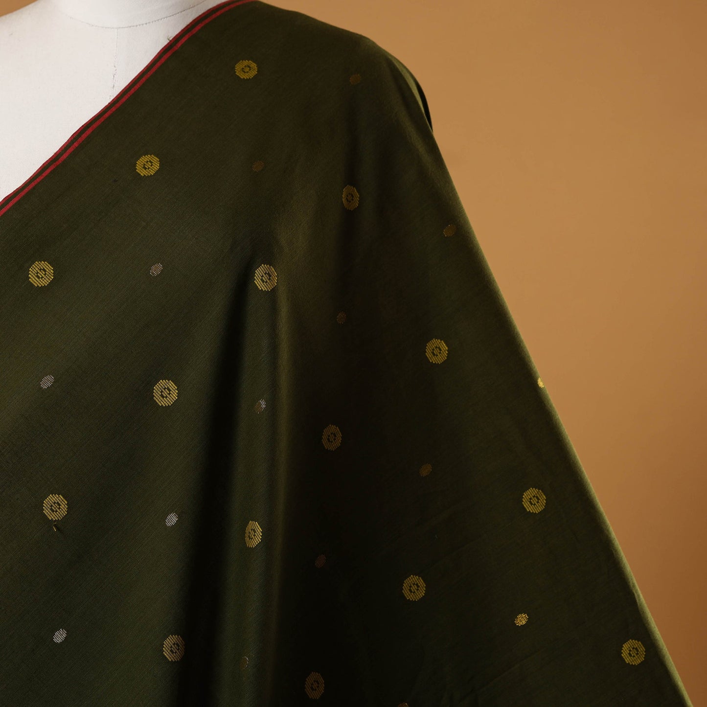 Green - prewashed cotton jacquard fabric 19 - handcrafted