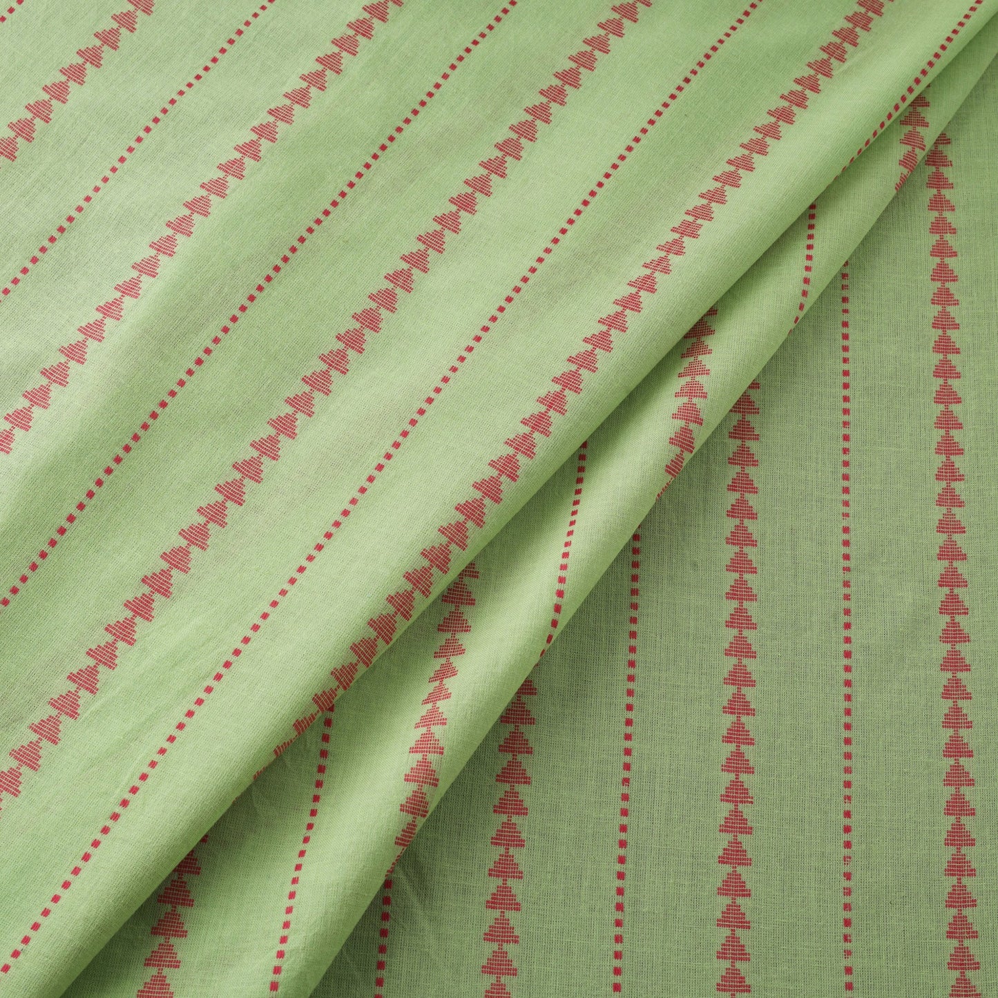 Green Prewashed Cotton Jacquard Fabric