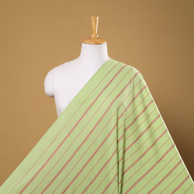 Green Prewashed Cotton Jacquard Fabric