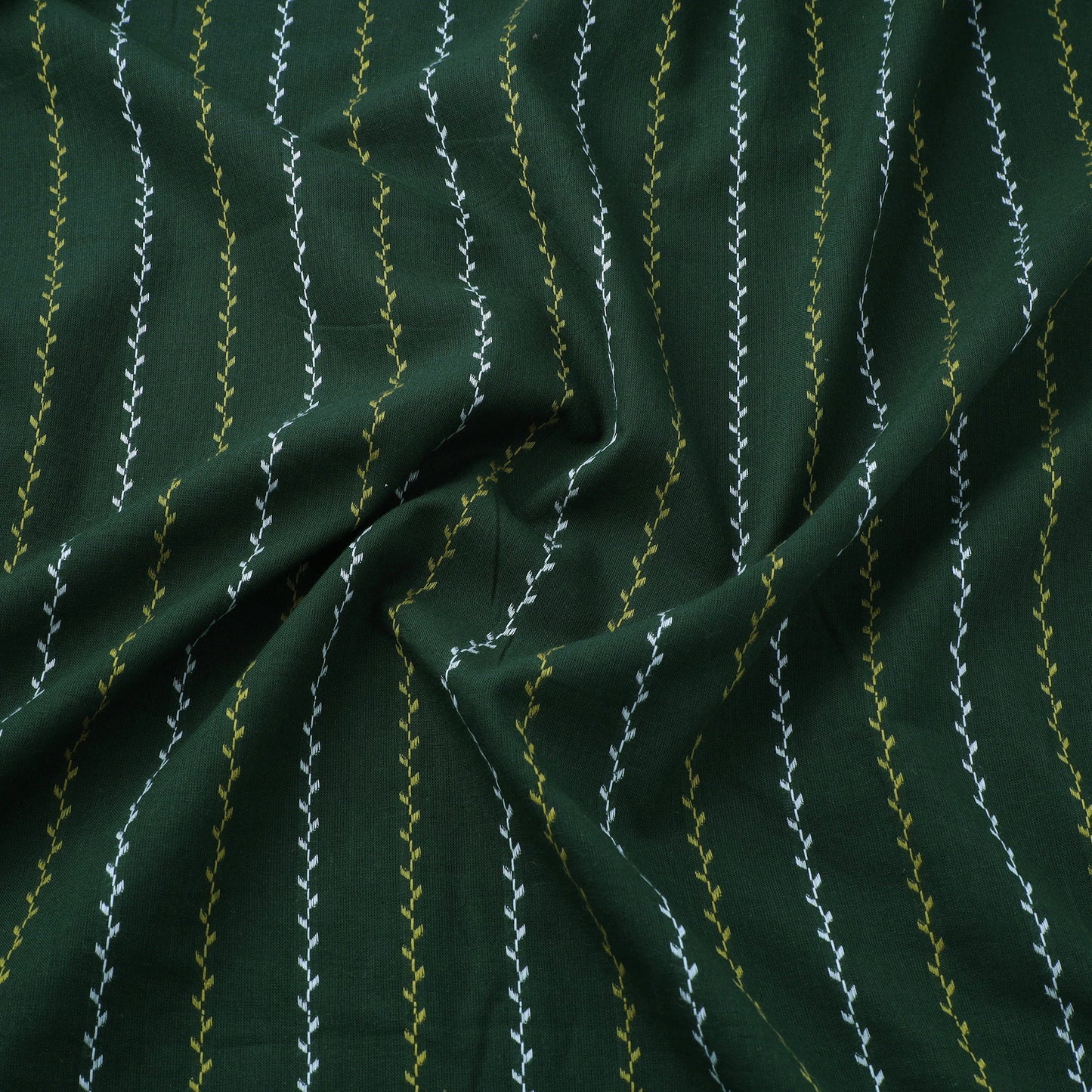 Green Prewashed Cotton Jacquard Fabric