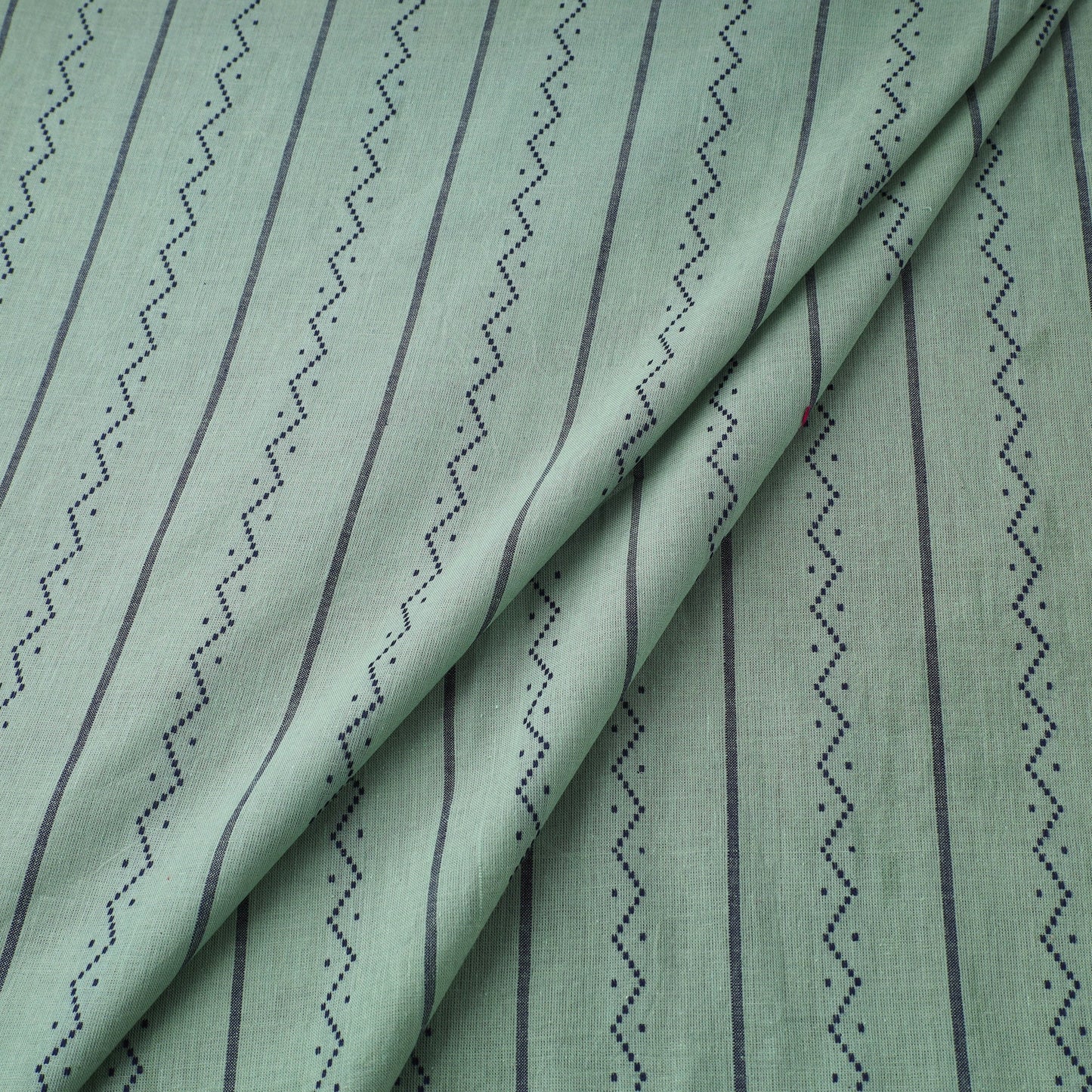 Green Prewashed Cotton Jacquard Fabric