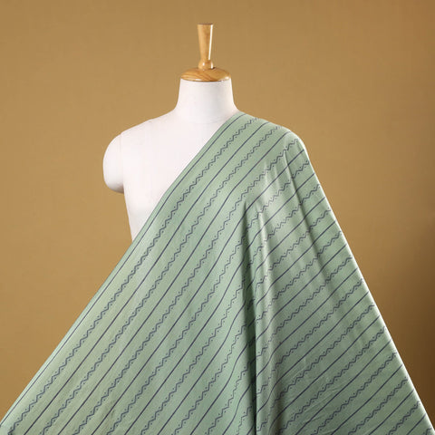 Green Prewashed Cotton Jacquard Fabric