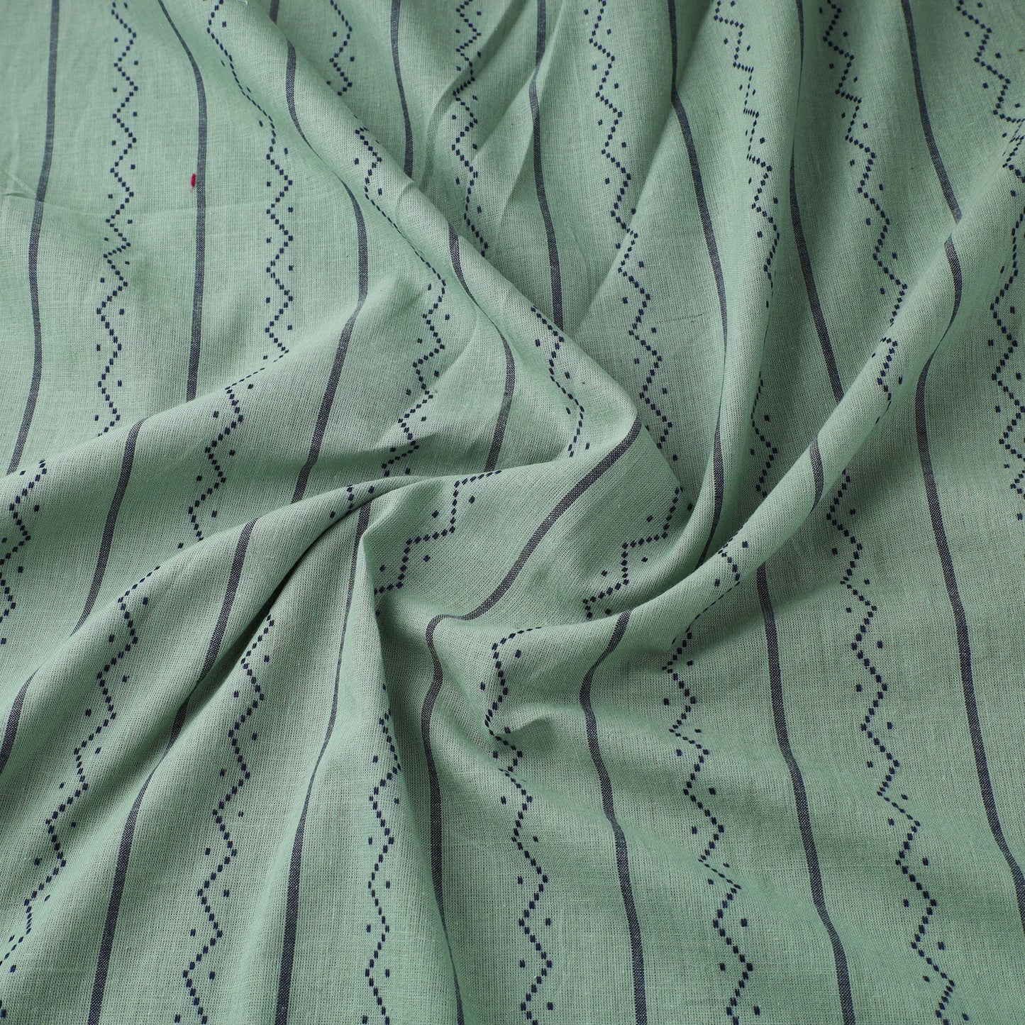 Green Prewashed Cotton Jacquard Fabric