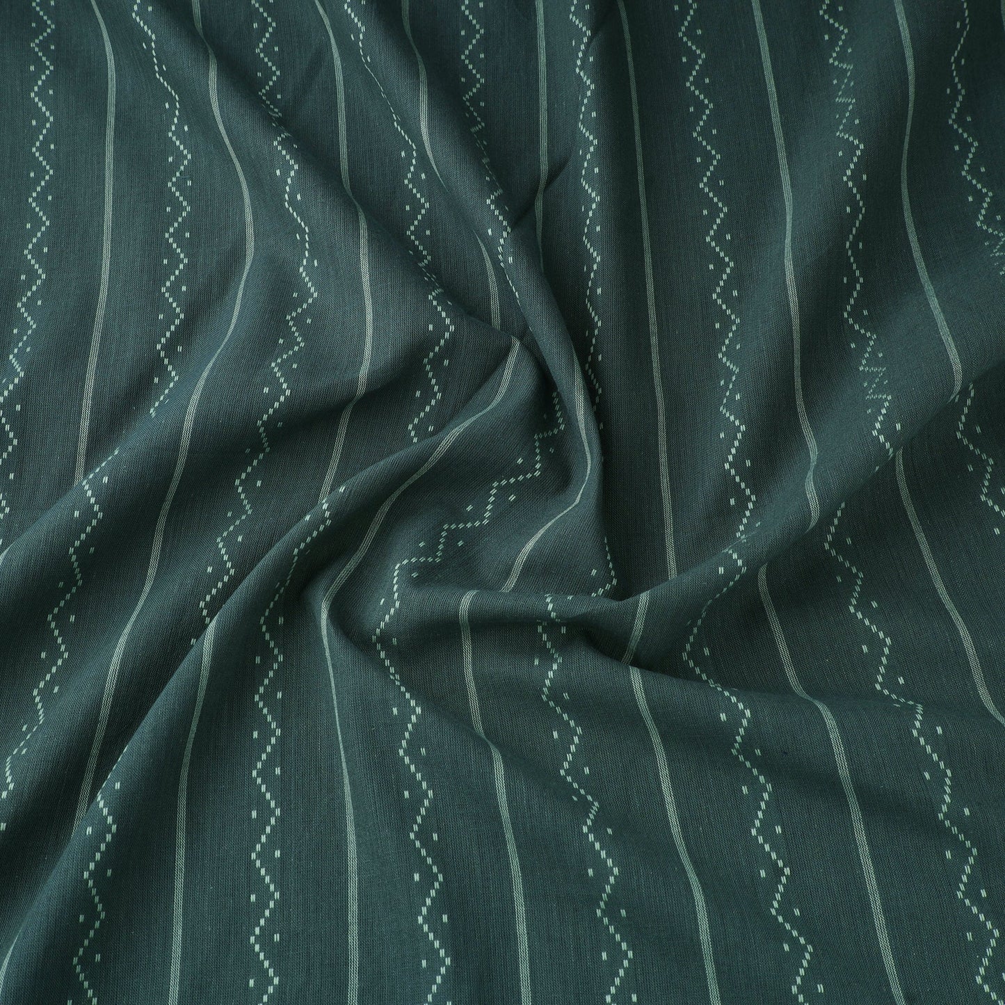 Green Prewashed Cotton Jacquard Fabric