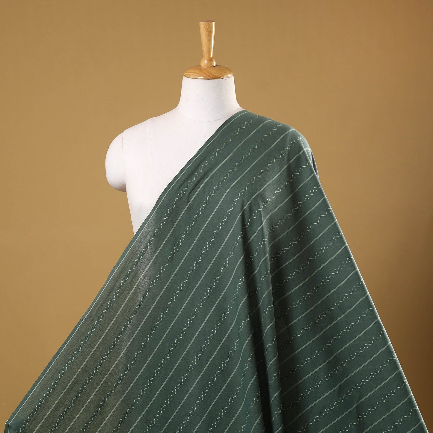 Green Prewashed Cotton Jacquard Fabric