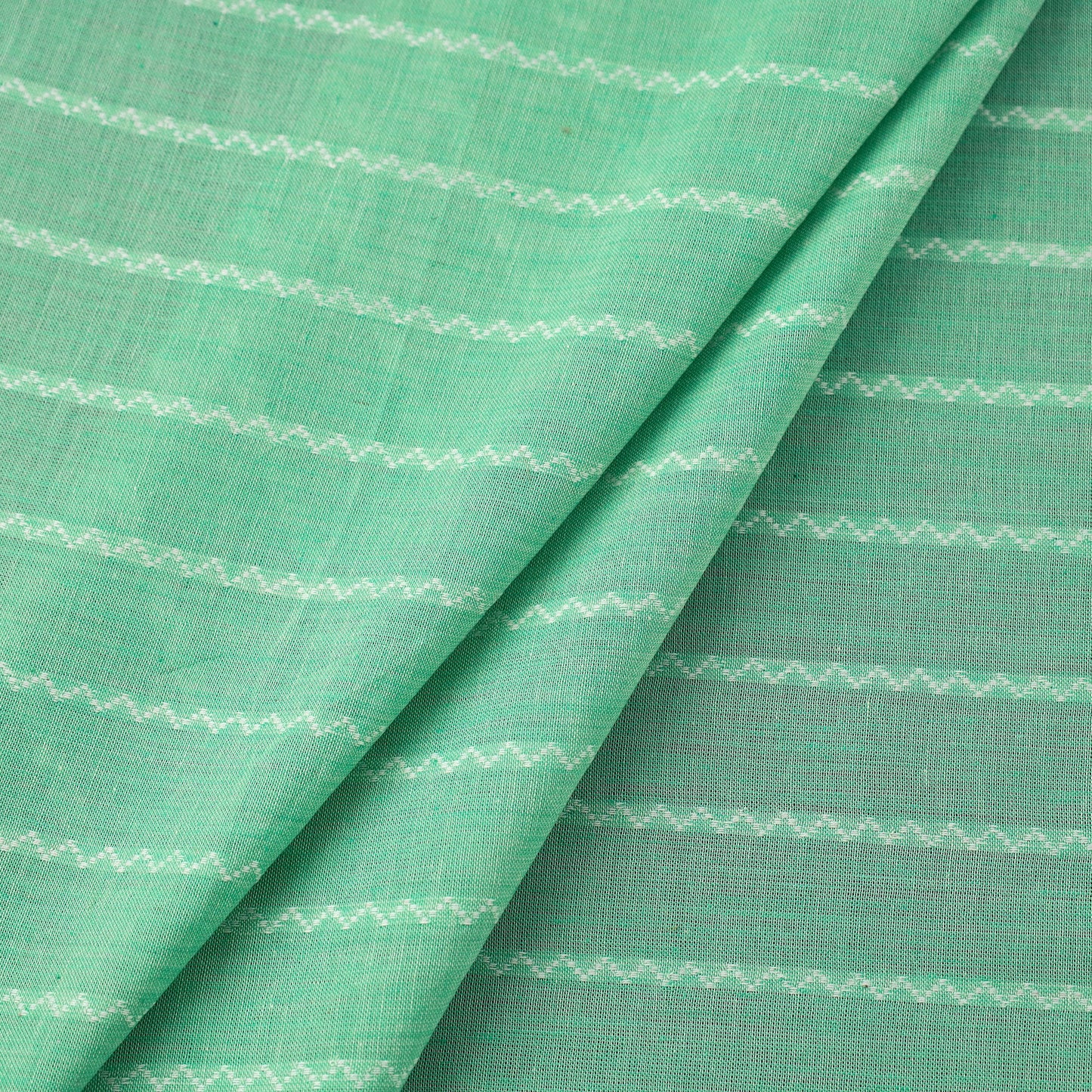 Buy Green Prewashed Cotton Jacquard Fabric
