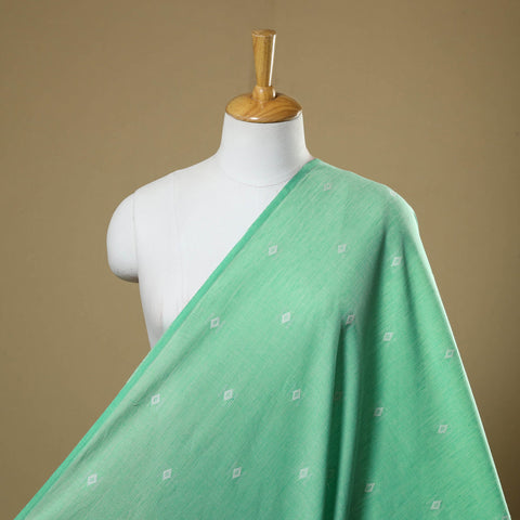 Buy Green Prewashed Cotton Jacquard Fabric