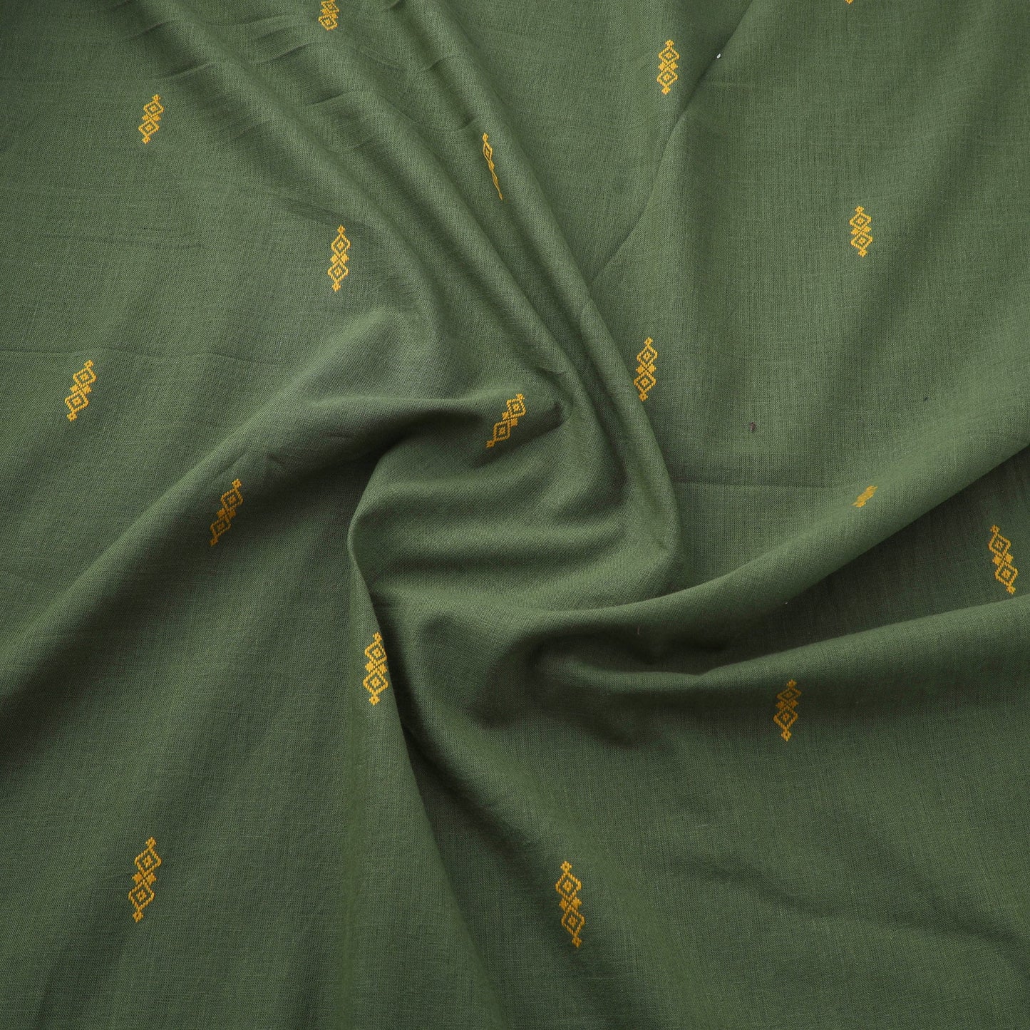 Green Prewashed Cotton Jacquard Fabric