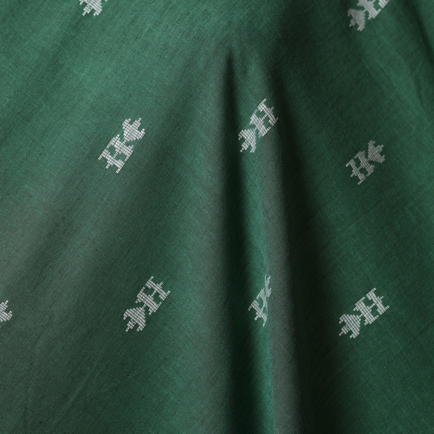 Green - prewashed cotton jacquard fabric 37 - handcrafted