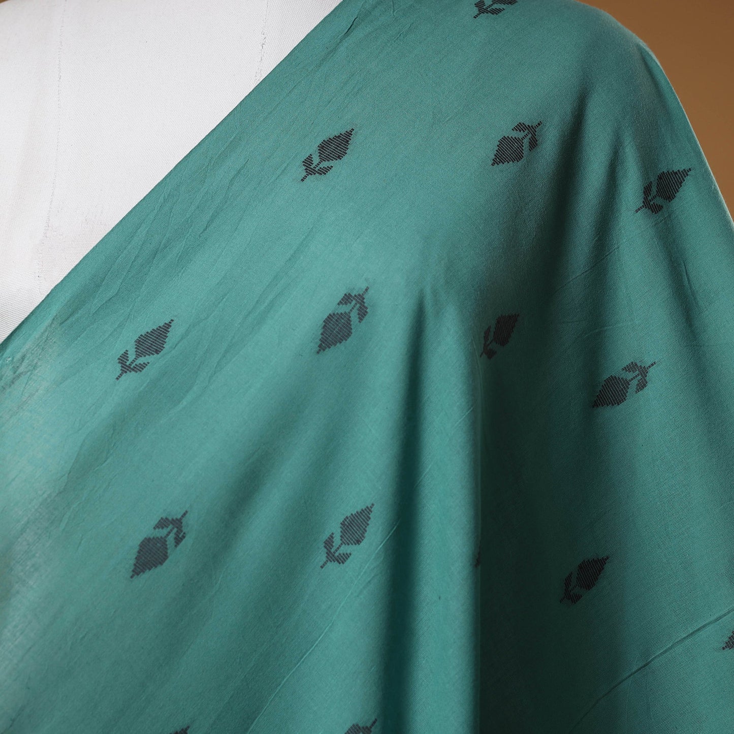 Green - prewashed cotton jacquard fabric 38 - handcrafted