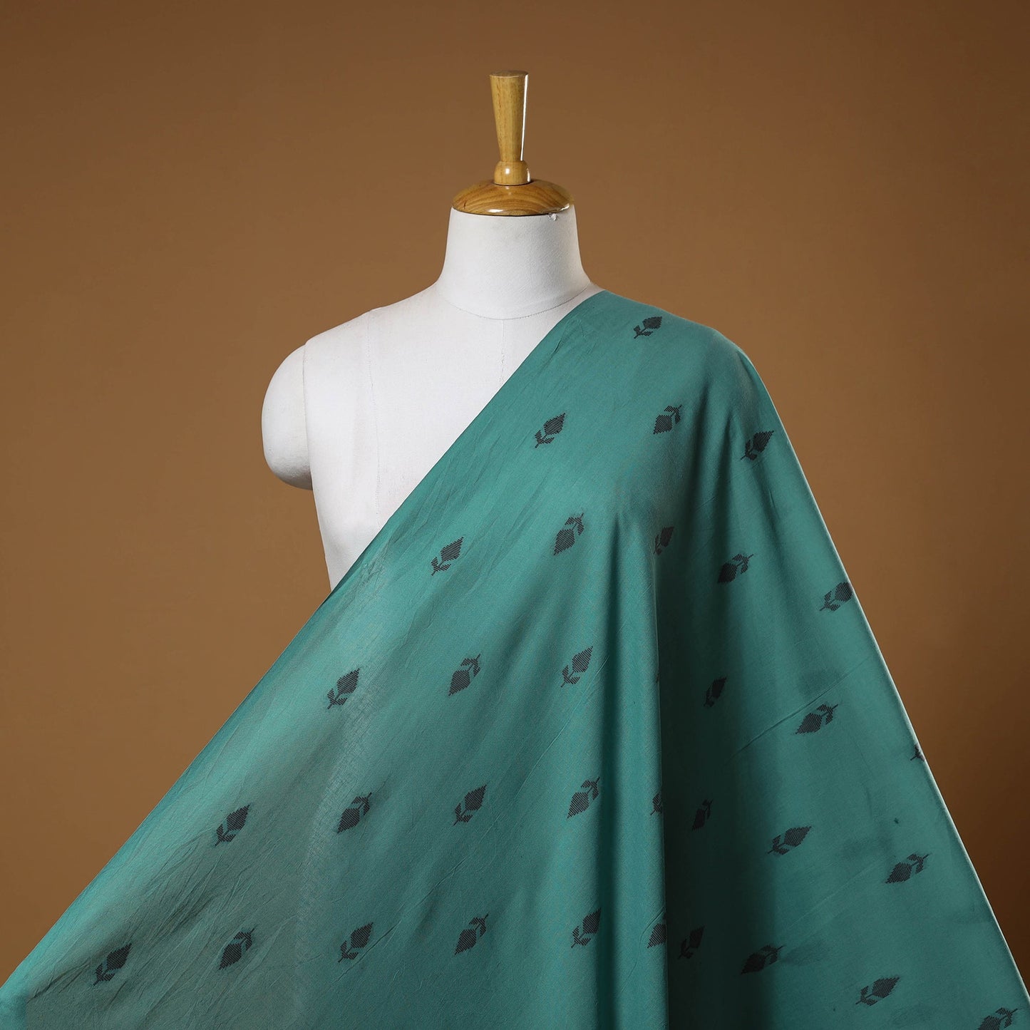 Green - prewashed cotton jacquard fabric 38 - handcrafted