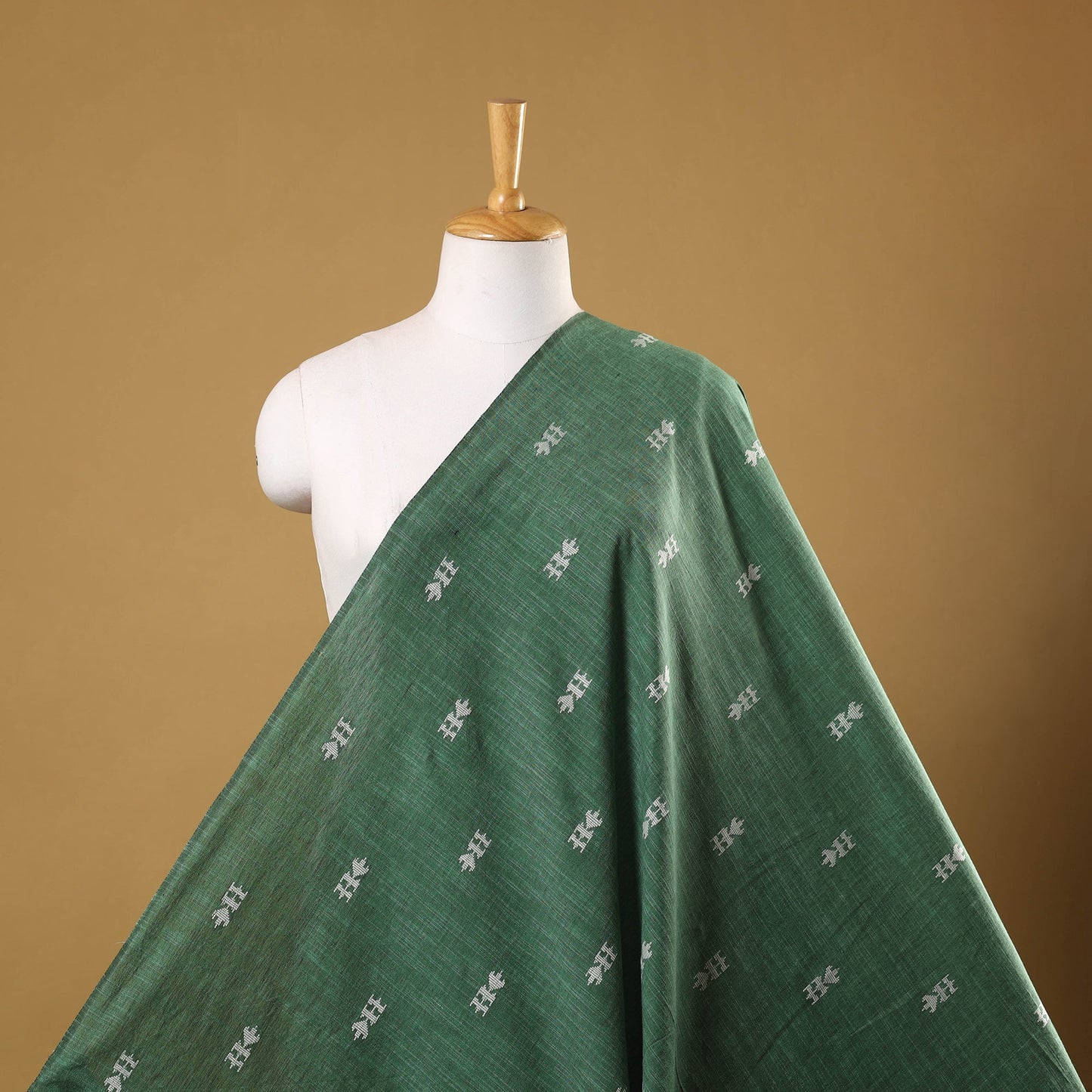 Green Prewashed Cotton Jacquard Fabric