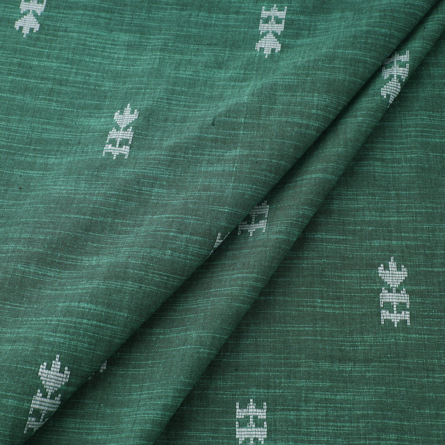 Green Prewashed Cotton Jacquard Fabric