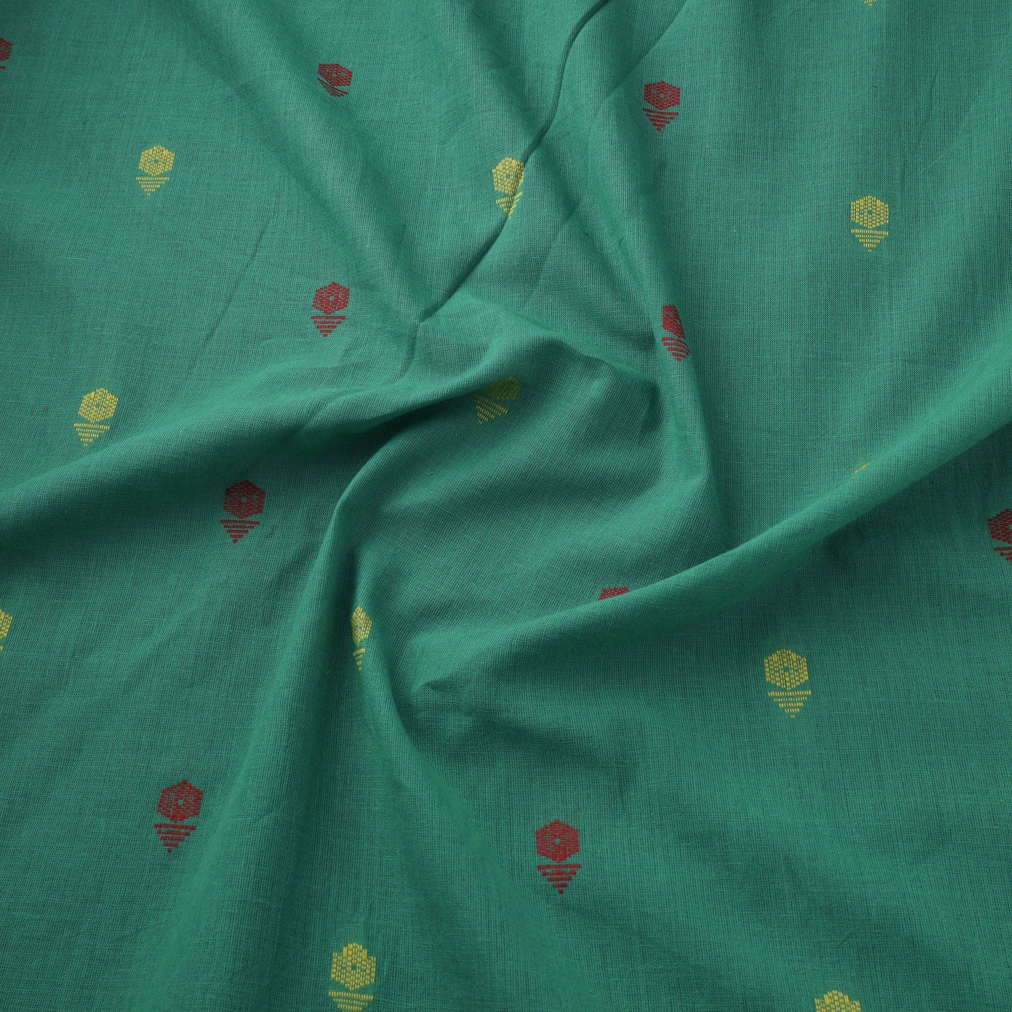 Green - prewashed cotton jacquard fabric 49 - handcrafted
