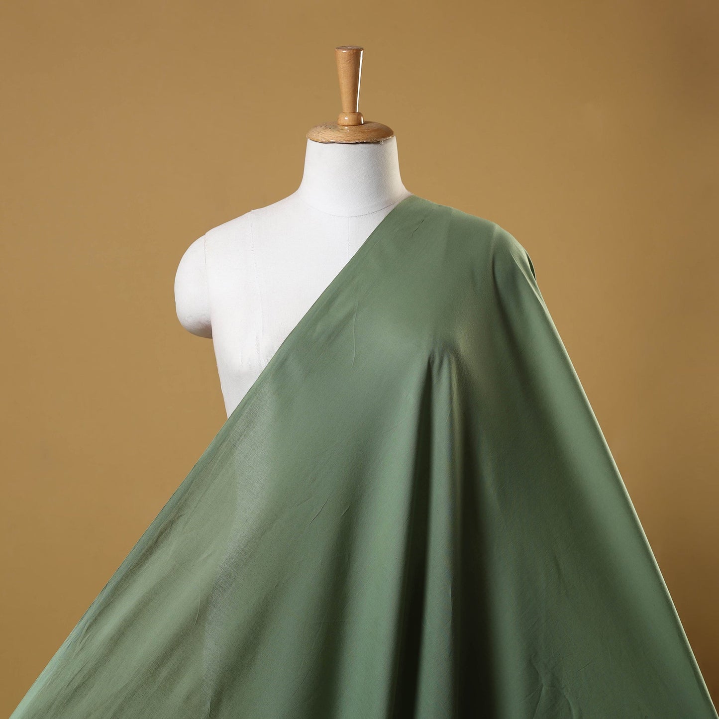 Green Prewashed Cotton Plain Fabric