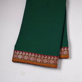 Green - prewashed cotton thread border dharwad fabric 04