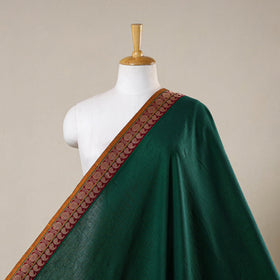 Green - prewashed cotton thread border dharwad fabric 04