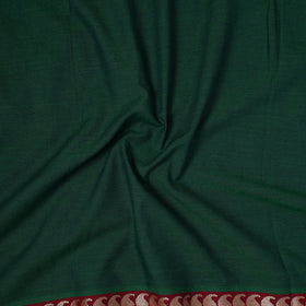 Green - prewashed cotton thread border dharwad fabric 04
