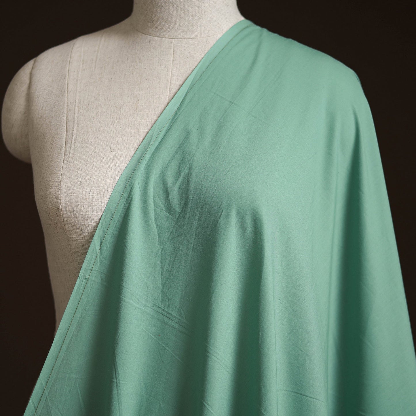 Green - prewashed dyed cotton plain fabric 56 - handcrafted