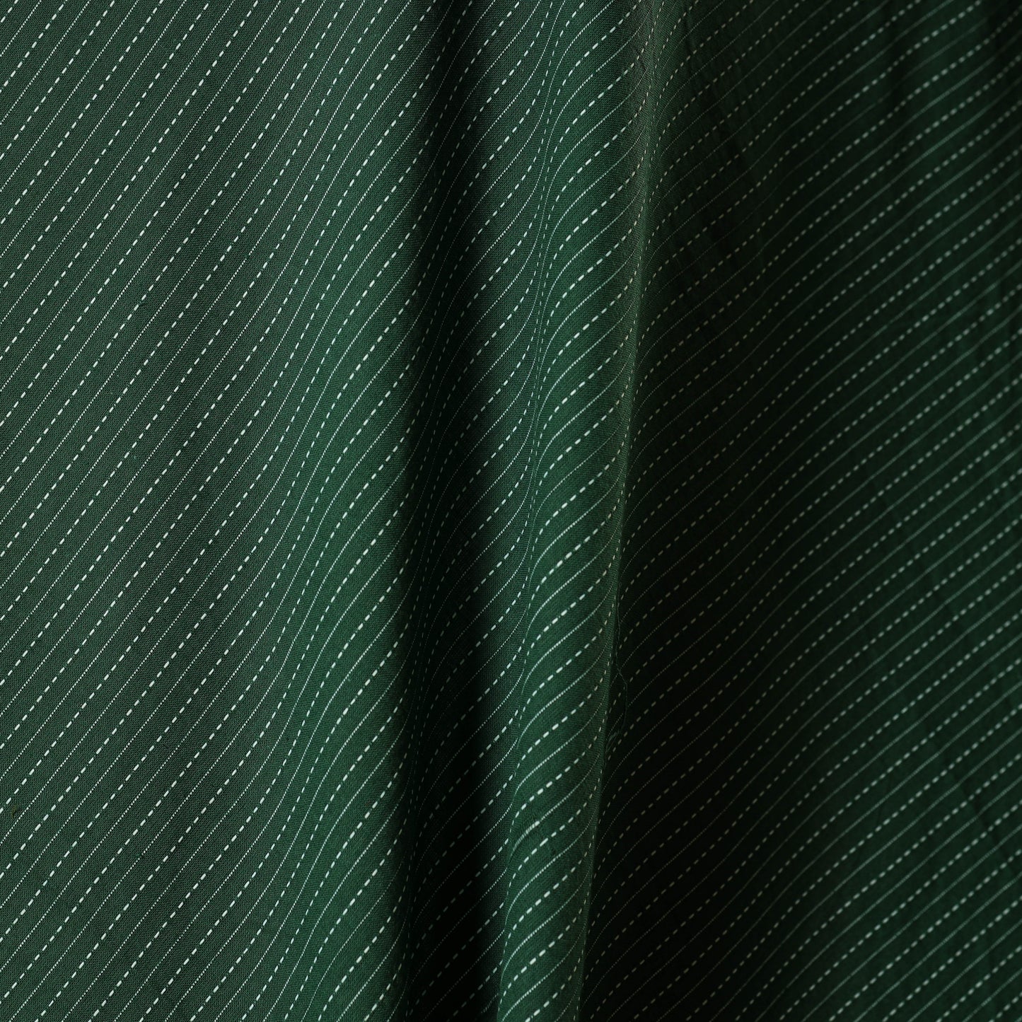 Green - prewashed running stitch cotton plain fabric 01