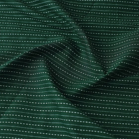  Green Prewashed Running Stitch Plain Cotton Fabric