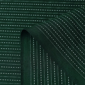  Green Prewashed Running Stitch Plain Cotton Fabric