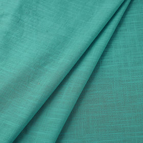 Green Prewashed Slub Cotton Plain Fabric