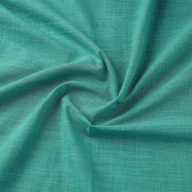 Green Prewashed Slub Cotton Plain Fabric
