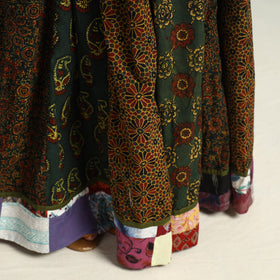 Buy Ajrakh Block Printed 24 Kali Patchwork Cotton Long Skirt 09 Online at iTokri.com