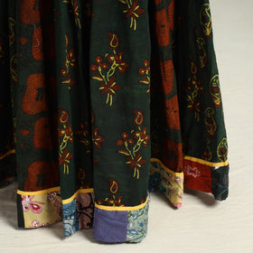 Green - printed 24 kali patchwork cotton long skirt 14