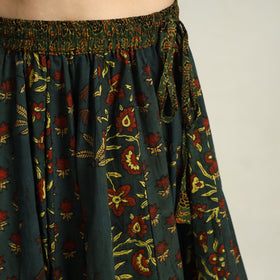 Green - printed 24 kali patchwork cotton long skirt 38