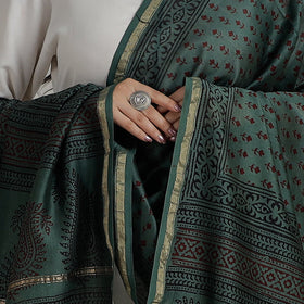  Block Printed Chanderi Silk Bagh Dupatta