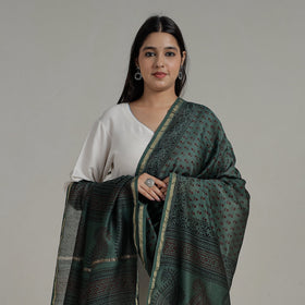  Block Printed Chanderi Silk Bagh Dupatta