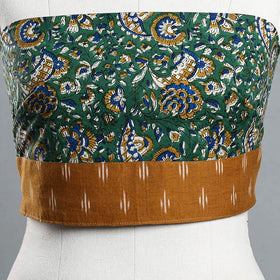 Green - Block Printed Cotton Bagru Blouse Piece 10